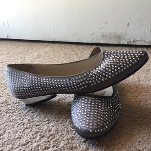 Silver Rhinestoned Flats